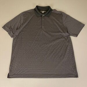 Greg Norman Play Dry Golf Polo Shirt Men's‎ XXL Gray Striped Short Sleeve